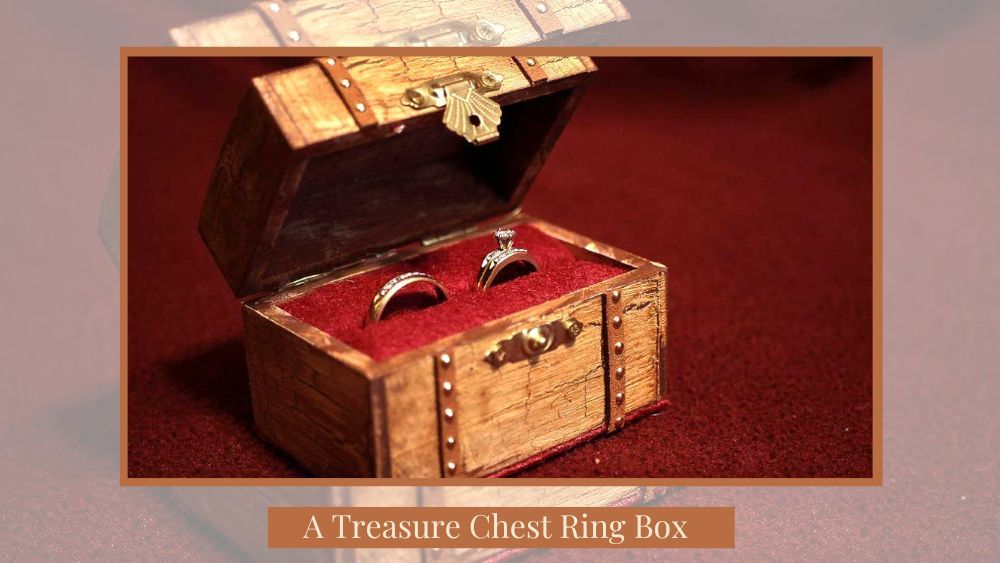 Treasure Chest Ring Box with Engagement Rings inside