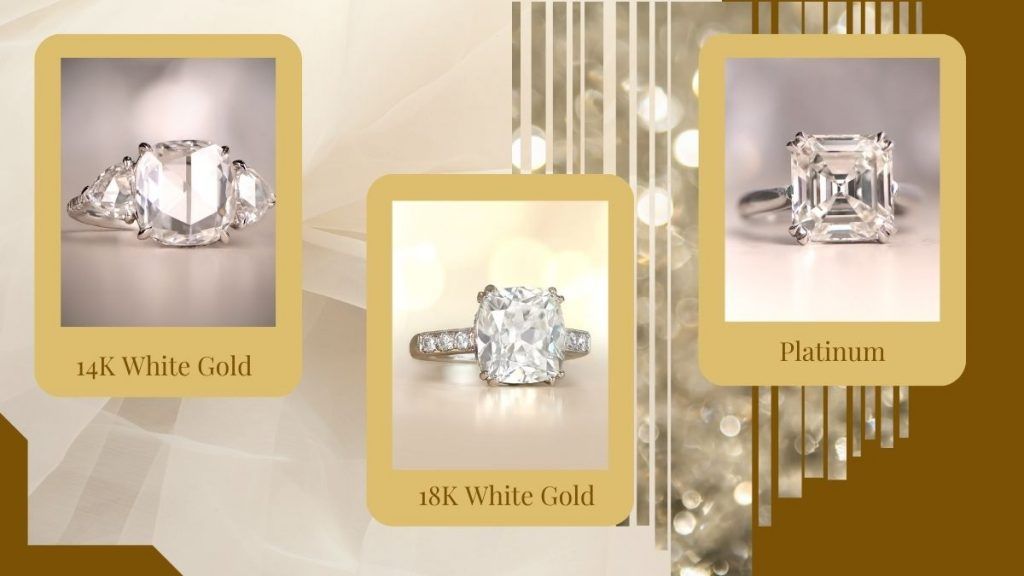 difference between 14K white gold, 18K white gold and platinum