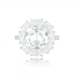 4.06ct Cushion Cut Oval Halo Ring - Swanton Ring HER609 TV