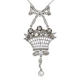 Hayden necklace diamond bow and flower basket necklace MARH131 -TV (2)