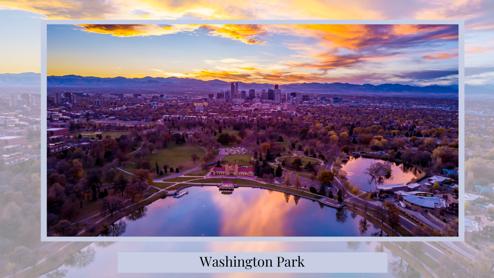 incredible picture during sunset of the washington park in colorado