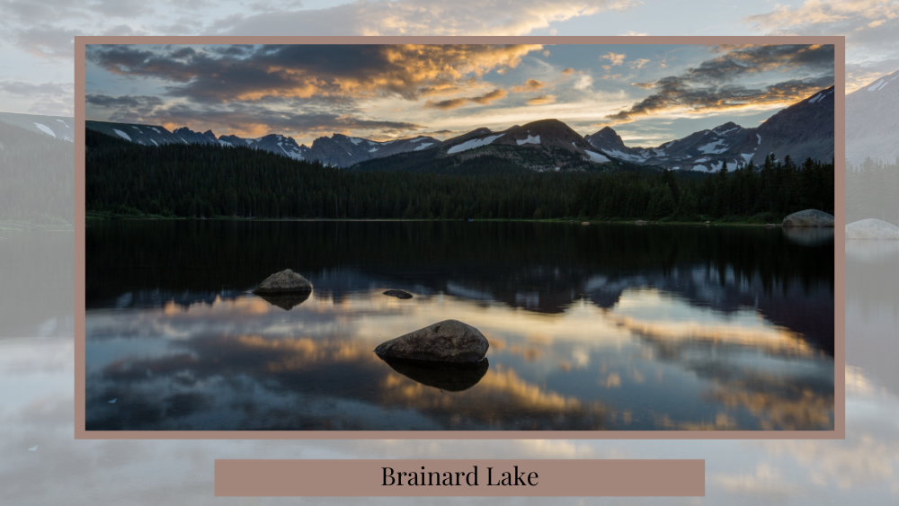 amazing picture during the sunset showcasing the brainard lake