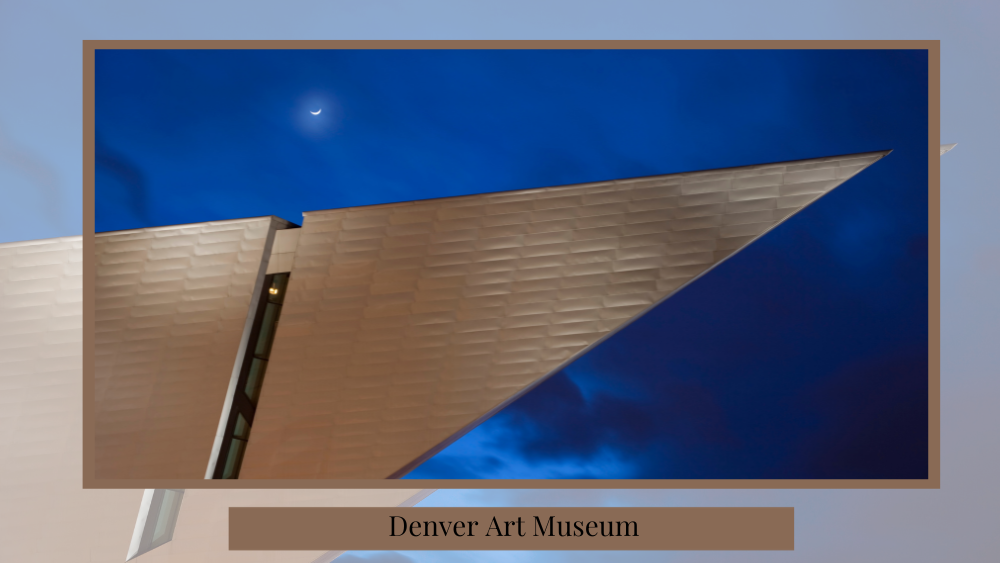 interesting picture showing the top of the denver art museum